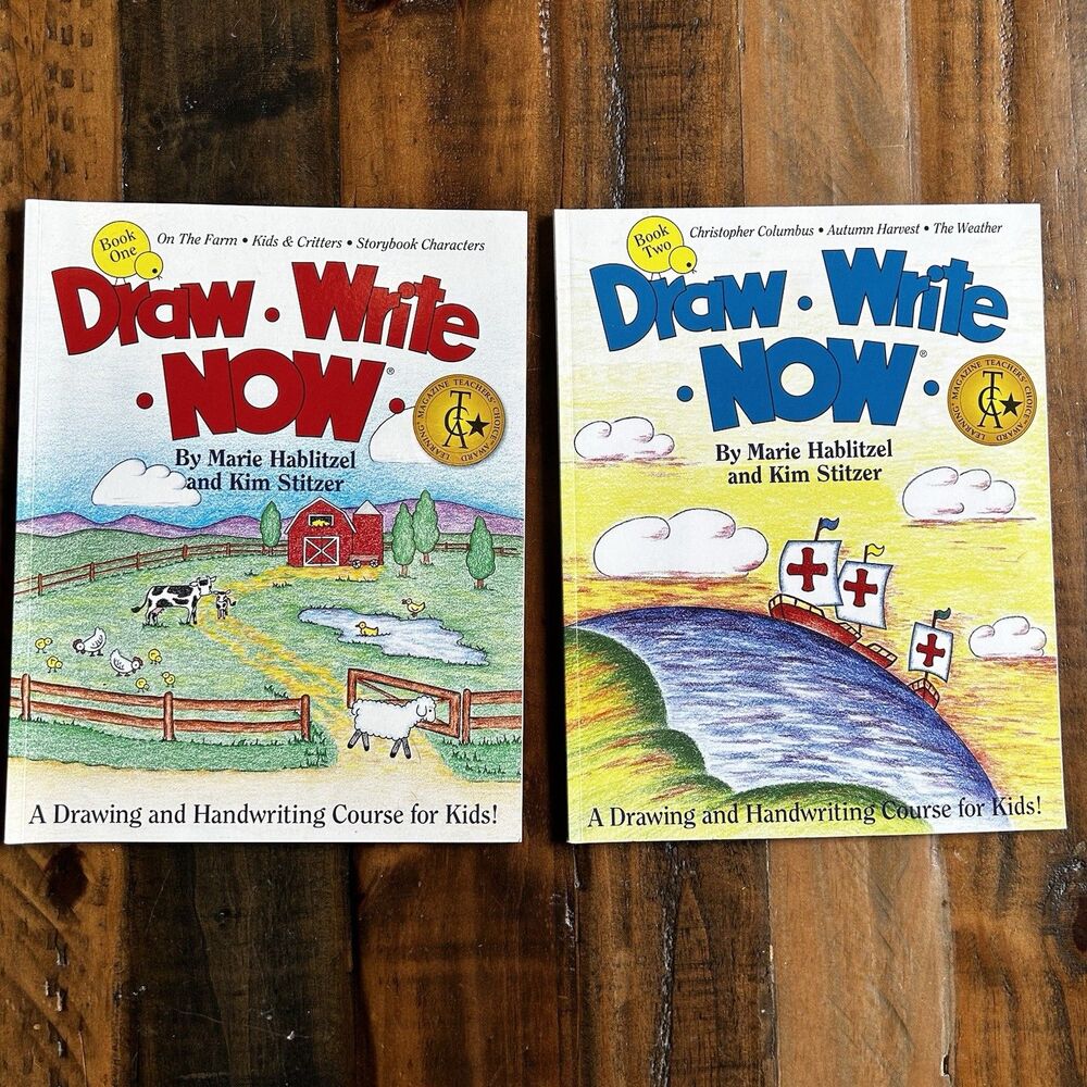 Draw Write Now Book 1 and Book 2 : A Drawing and Handwriting Course for Kids